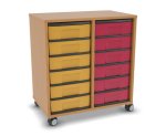 Flexeo Regal, 2 Reihen, 12 kleine Boxen, Mittelwand 4091 (Zoom)