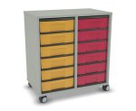 Flexeo Regal, 2 Reihen, 12 kleine Boxen, Mittelwand 4091 (Zoom)