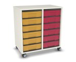 Flexeo Regal, 2 Reihen, 12 kleine Boxen, Mittelwand 4091 (Zoom)