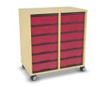 Flexeo Regal, 2 Reihen, 12 kleine Boxen, Mittelwand 4092 (Zoom)