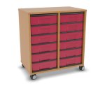 Flexeo Regal, 2 Reihen, 12 kleine Boxen, Mittelwand 4092 (Zoom)
