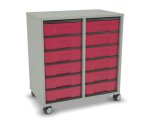 Flexeo Regal, 2 Reihen, 12 kleine Boxen, Mittelwand 4092 (Zoom)