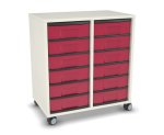 Flexeo Regal, 2 Reihen, 12 kleine Boxen, Mittelwand 4092 (Zoom)