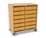 Flexeo Regal, 2 Reihen, 12 kleine Boxen, Mittelwand 4093 (Zoom)