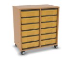Flexeo Regal, 2 Reihen, 12 kleine Boxen, Mittelwand 4093 (Zoom)