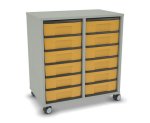 Flexeo Regal, 2 Reihen, 12 kleine Boxen, Mittelwand 4093 (Zoom)