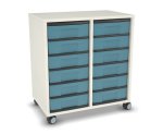 Flexeo Regal, 2 Reihen, 12 kleine Boxen, Mittelwand 4095 (Zoom)
