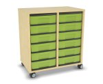 Flexeo Regal, 2 Reihen, 12 kleine Boxen, Mittelwand 4094 (Zoom)