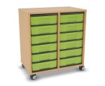 Flexeo Regal, 2 Reihen, 12 kleine Boxen, Mittelwand 4094 (Zoom)