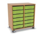 Flexeo Regal, 2 Reihen, 12 kleine Boxen, Mittelwand 4094 (Zoom)