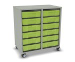 Flexeo Regal, 2 Reihen, 12 kleine Boxen, Mittelwand 4094 (Zoom)
