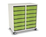 Flexeo Regal, 2 Reihen, 12 kleine Boxen, Mittelwand 4094 (Zoom)