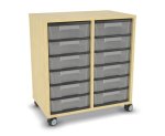 Flexeo Regal, 2 Reihen, 12 kleine Boxen, Mittelwand 4096 (Zoom)