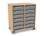 Flexeo Regal, 2 Reihen, 12 kleine Boxen, Mittelwand 4096 (Zoom)