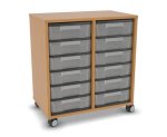 Flexeo Regal, 2 Reihen, 12 kleine Boxen, Mittelwand 4096 (Zoom)