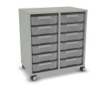 Flexeo Regal, 2 Reihen, 12 kleine Boxen, Mittelwand 4096 (Zoom)