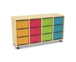 Flexeo Regal, 4 Reihen, 12 groe Boxen, Mittelwand