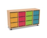 Flexeo Regal, 4 Reihen, 12 große Boxen, Mittelwand 4091 (Zoom)