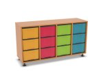 Flexeo Regal, 4 Reihen, 12 große Boxen, Mittelwand 4091 (Zoom)