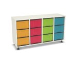 Flexeo Regal, 4 Reihen, 12 große Boxen, Mittelwand 4091 (Zoom)