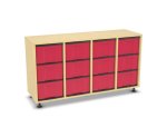 Flexeo Regal, 4 Reihen, 12 große Boxen, Mittelwand 4092 (Zoom)