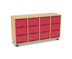 Flexeo Regal, 4 Reihen, 12 große Boxen, Mittelwand 4092 (Zoom)
