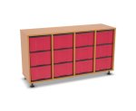 Flexeo Regal, 4 Reihen, 12 große Boxen, Mittelwand 4092 (Zoom)