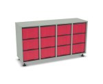 Flexeo Regal, 4 Reihen, 12 große Boxen, Mittelwand 4092 (Zoom)