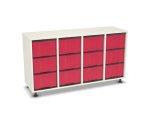 Flexeo Regal, 4 Reihen, 12 große Boxen, Mittelwand 4092 (Zoom)