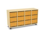 Flexeo Regal, 4 Reihen, 12 große Boxen, Mittelwand 4093 (Zoom)