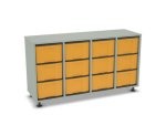 Flexeo Regal, 4 Reihen, 12 große Boxen, Mittelwand 4093 (Zoom)