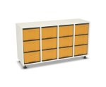 Flexeo Regal, 4 Reihen, 12 große Boxen, Mittelwand 4093 (Zoom)