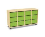 Flexeo Regal, 4 Reihen, 12 große Boxen, Mittelwand 4094 (Zoom)