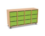 Flexeo Regal, 4 Reihen, 12 große Boxen, Mittelwand 4094 (Zoom)