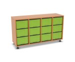 Flexeo Regal, 4 Reihen, 12 große Boxen, Mittelwand 4094 (Zoom)