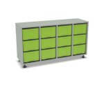 Flexeo Regal, 4 Reihen, 12 große Boxen, Mittelwand 4094 (Zoom)