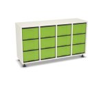 Flexeo Regal, 4 Reihen, 12 große Boxen, Mittelwand 4094 (Zoom)