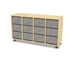 Flexeo Regal, 4 Reihen, 12 große Boxen, Mittelwand 4096 (Zoom)