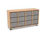 Flexeo Regal, 4 Reihen, 12 große Boxen, Mittelwand 4096 (Zoom)