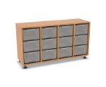 Flexeo Regal, 4 Reihen, 12 große Boxen, Mittelwand 4096 (Zoom)