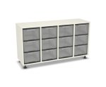 Flexeo Regal, 4 Reihen, 12 große Boxen, Mittelwand 4096 (Zoom)