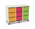 Flexeo Regal, 3 Reihen, 9 große Boxen, Mittelwand 4091 (Zoom)