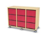 Flexeo Regal, 3 Reihen, 9 große Boxen, Mittelwand 4092 (Zoom)