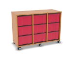 Flexeo Regal, 3 Reihen, 9 große Boxen, Mittelwand 4092 (Zoom)