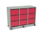Flexeo Regal, 3 Reihen, 9 große Boxen, Mittelwand 4092 (Zoom)