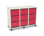 Flexeo Regal, 3 Reihen, 9 große Boxen, Mittelwand 4092 (Zoom)