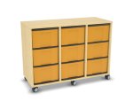 Flexeo Regal, 3 Reihen, 9 große Boxen, Mittelwand 4093 (Zoom)