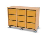Flexeo Regal, 3 Reihen, 9 große Boxen, Mittelwand 4093 (Zoom)