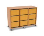 Flexeo Regal, 3 Reihen, 9 große Boxen, Mittelwand 4093 (Zoom)