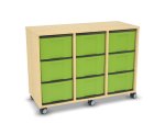 Flexeo Regal, 3 Reihen, 9 große Boxen, Mittelwand 4094 (Zoom)